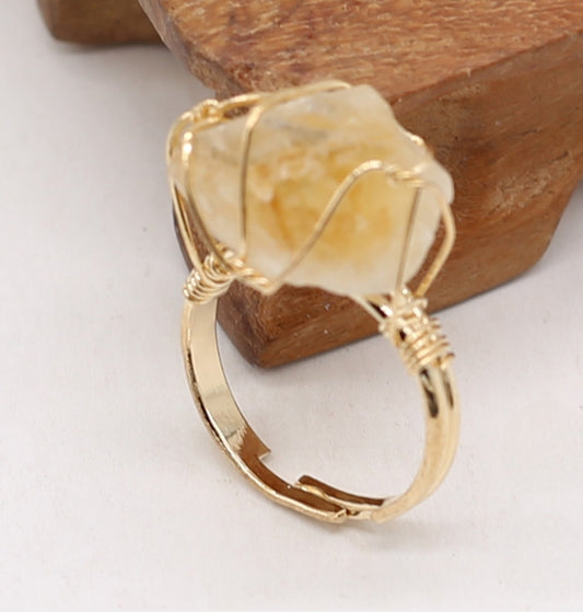 Irregular Natural MIneral Stone Ring