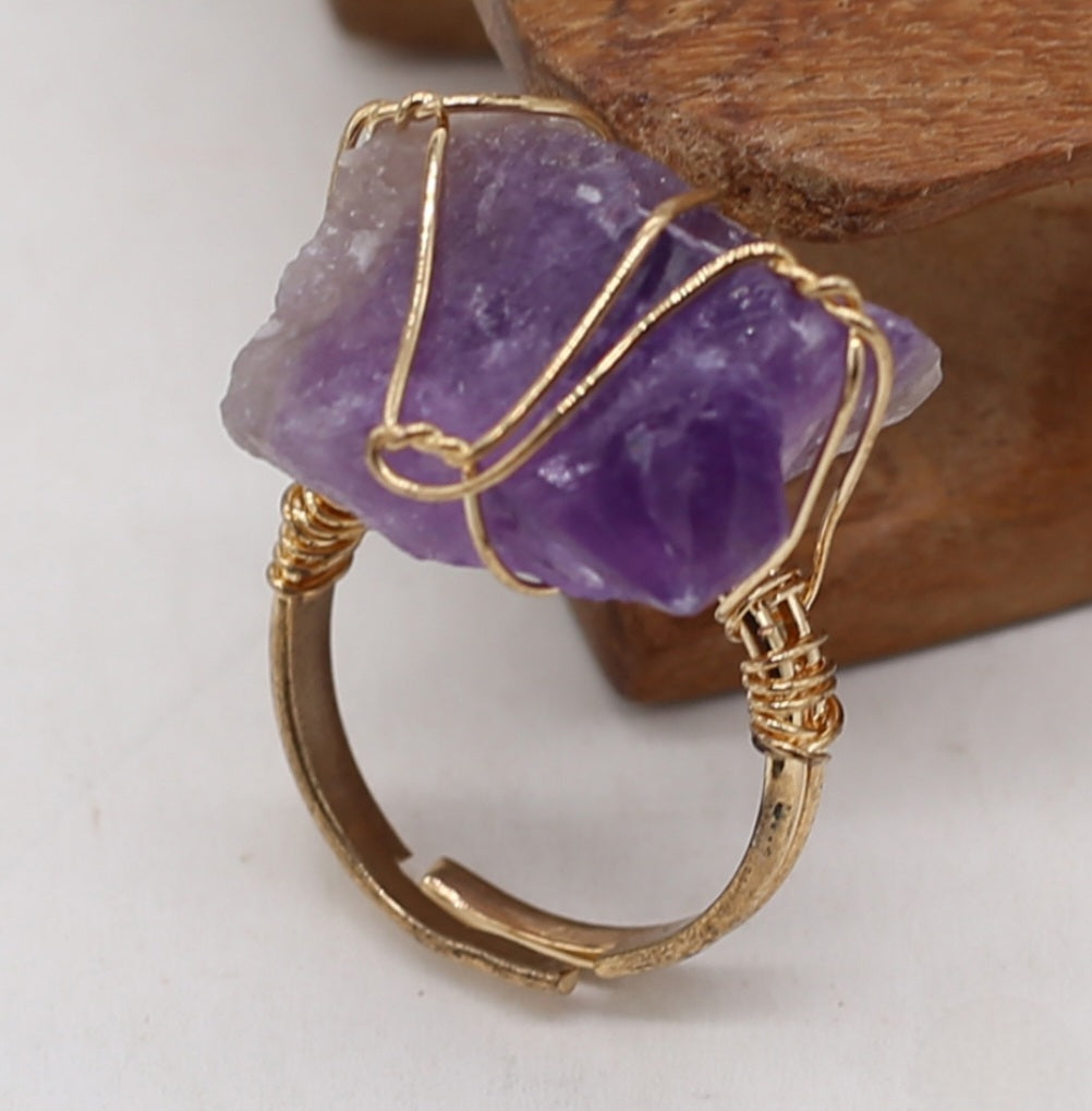 Irregular Natural MIneral Stone Ring