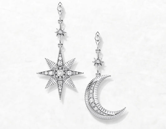 Star & Moon Drop Earrings